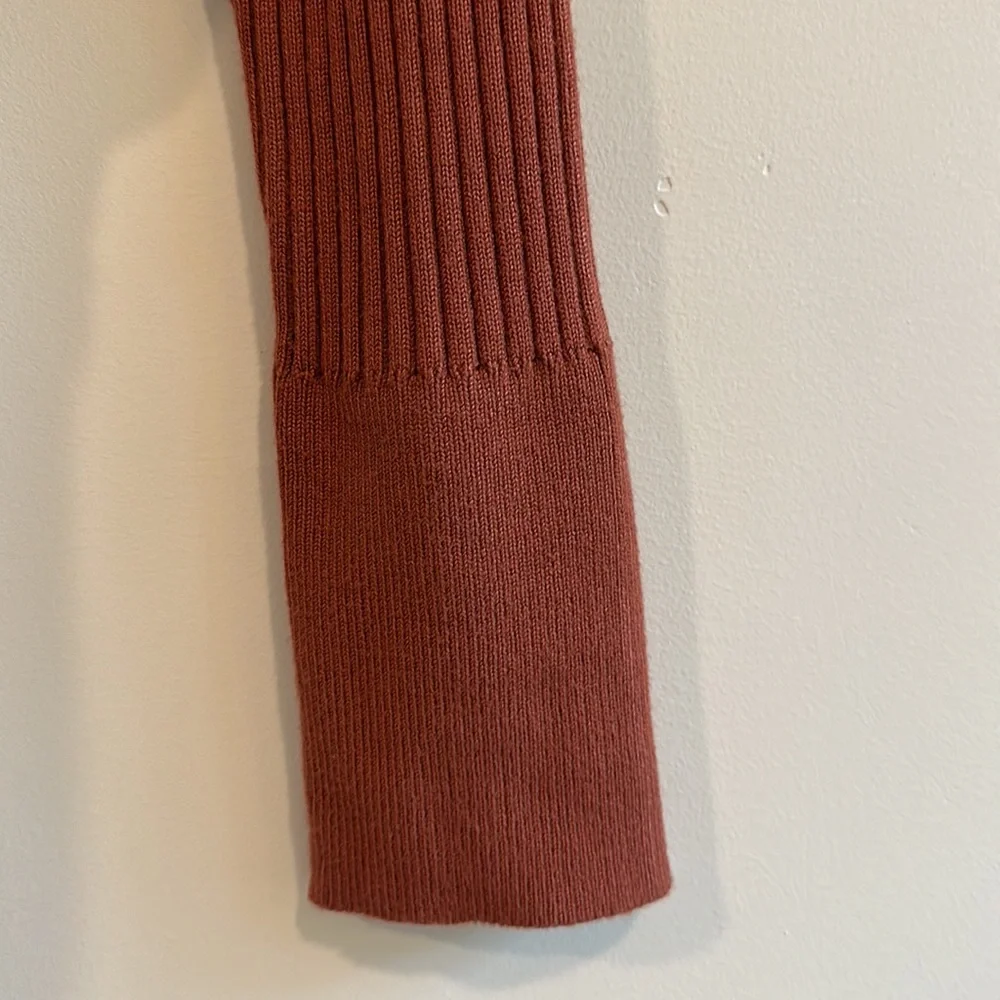 Vici Collection Rust Ribbed Button-Up Cropped Cardigan - Picture 5 of 12